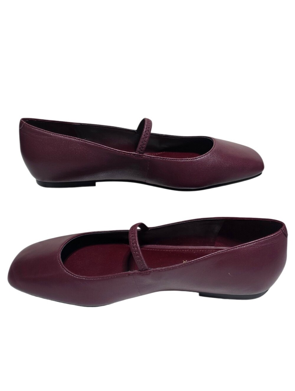 EUC MARC FISHER URELLA MARY JANE LEATHER FLAT BURGUNDY SZ 9 - Picture 7 of 8